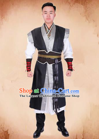 Chinese Traditional Ancient Swordsman Costume Han Dynasty General Clothing for Men