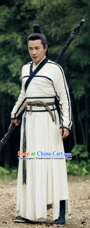 Traditional Chinese Drama Hoshin Engi Ancient Shang Dynasty Swordsman Yang Jian Historical Costume for Men