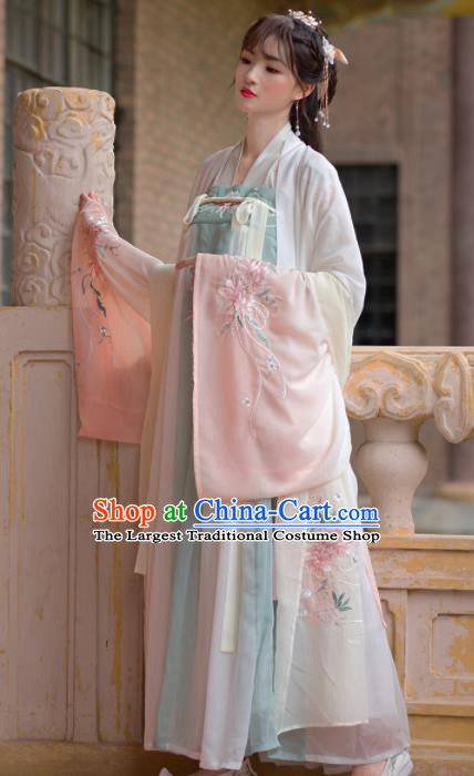 Traditional Chinese Tang Dynasty Palace Princess Hanfu Dress Ancient Court Embroidered Historical Costume for Women