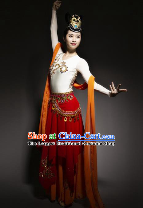 Chinese Traditional Dance Bichunmoo Red Dress Classical Dance Stage Performance Costume for Women