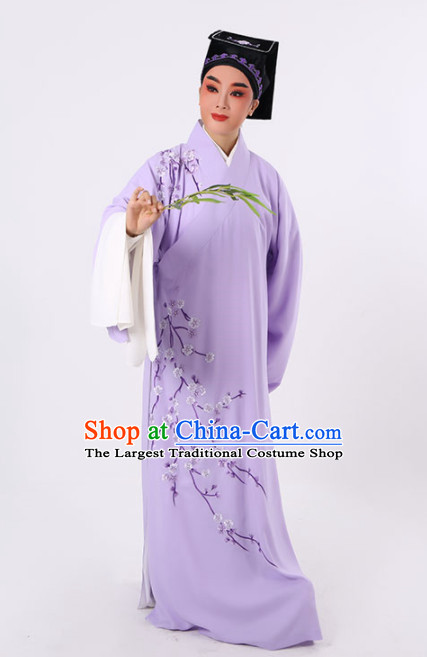 Chinese Traditional Beijing Opera Niche Costume Ancient Scholar Childe Purple Robe for Men