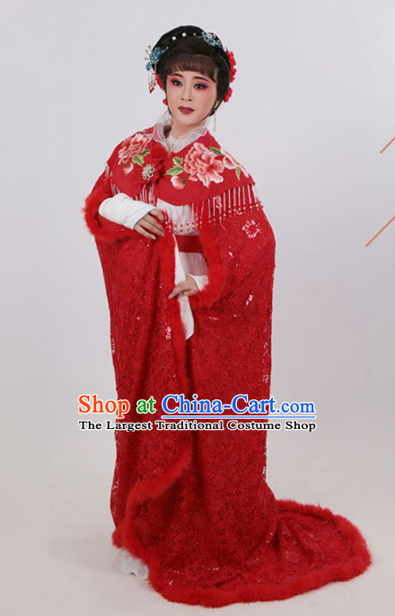 Chinese Traditional Peking Opera Actress Red Dress Ancient Imperial Consort Embroidered Costume for Women