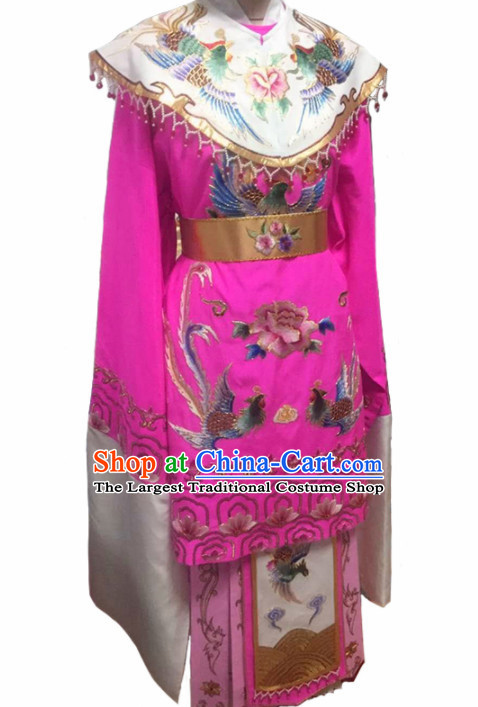 Chinese Traditional Peking Opera Queen Actress Embroidered Rosy Dress Ancient Empress Costume for Women