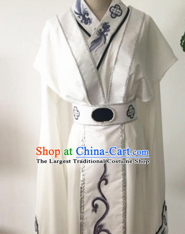 Chinese Traditional Opera Court Queen White Dress Ancient Beijing Opera Diva Embroidered Costume for Women