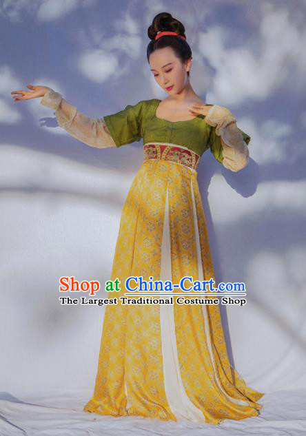 Chinese Ancient Tang Dynasty Court Maid Hanfu Dress Traditional Las Meninas Replica Costume for Women