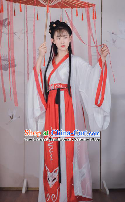 Asian Chinese Han Dynasty Court Lady Replica Costume Traditional Ancient Palace Princess Dance Hanfu Dress for Women