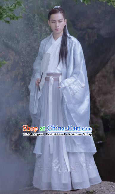 Chinese Ancient Jin Dynasty Prince Hanfu Clothing Traditional Swordsman Nobility Childe Replica Costume for Men