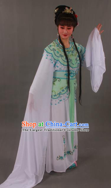 Handmade Traditional Chinese Beijing Opera Peri Green Dress Ancient Nobility Lady Costumes for Women