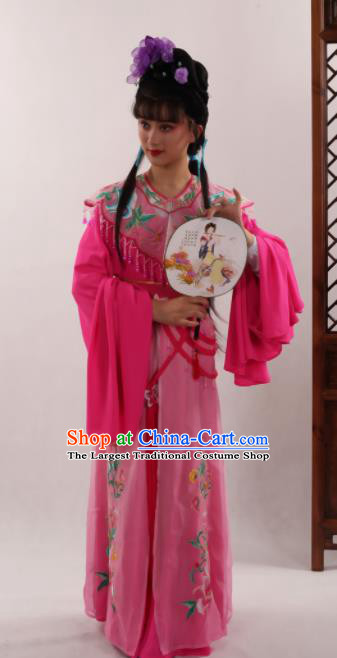 Traditional Chinese Peking Opera Diva Rosy Dress Ancient Goddess Princess Costume for Women