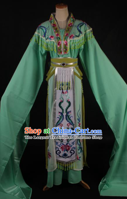 Traditional Chinese Shaoxing Opera Seven Fairy Green Dress Ancient Peking Opera Diva Costume for Women