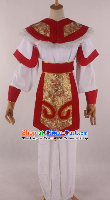 Traditional Chinese Shaoxing Opera Takefu Red Clothing Ancient Imperial Bodyguard Soldier Costume for Men