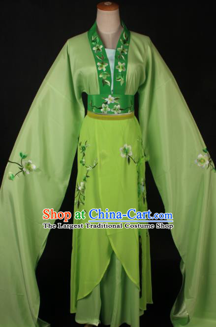 Traditional Chinese Shaoxing Opera Actress Green Dress Ancient Peking Opera Rich Lady Costume for Women