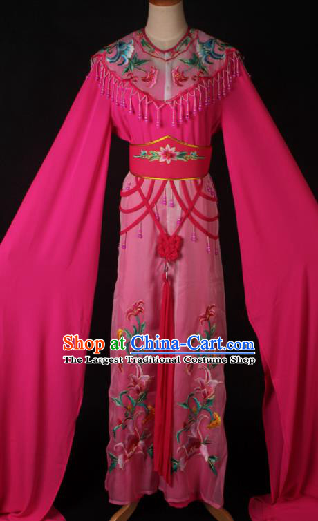 Traditional Chinese Shaoxing Opera Peri Princess Rosy Dress Ancient Peking Opera Diva Costume for Women