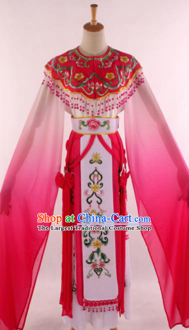 Chinese Traditional Shaoxing Opera Court Princess Rosy Dress Ancient Peking Opera Actress Costume for Women