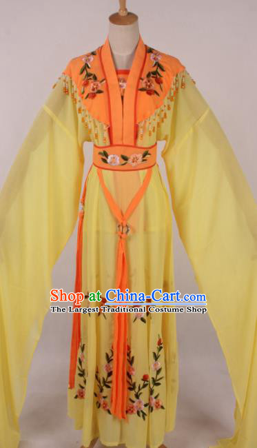 Chinese Traditional Shaoxing Opera Seven Fairies Yellow Dress Ancient Peking Opera Actress Costume for Women