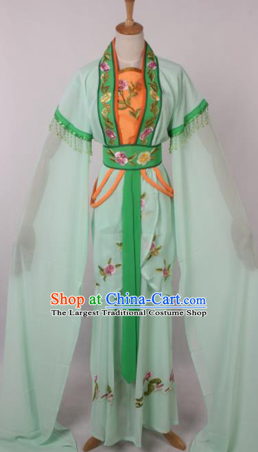 Chinese Traditional Shaoxing Opera Concubine Kou Zhu Green Dress Ancient Peking Opera Actress Costume for Women