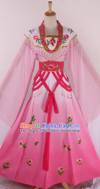 Chinese Beijing Opera Diva Pink Dress Ancient Traditional Peking Opera Court Princess Costume for Women