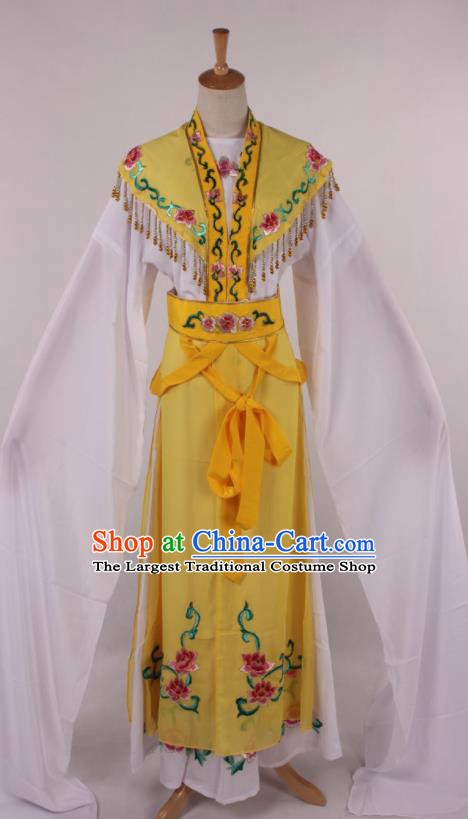 Chinese Traditional Beijing Opera Actress Princess Yellow Dress Ancient Peking Opera Diva Costume for Women