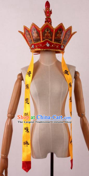 Traditional Chinese Shaoxing Opera Monk Hat Ancient Journey to the West Monk Tang Headwear for Men