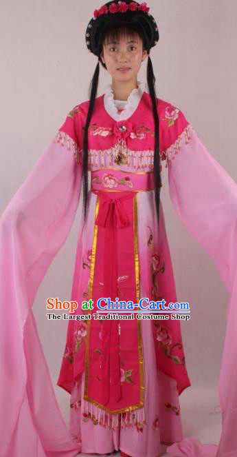 Professional Chinese Beijing Opera Rich Lady Rosy Dress Ancient Traditional Peking Opera Diva Costume for Women