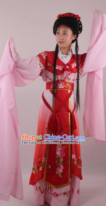 Professional Chinese Beijing Opera Rich Lady Red Dress Ancient Traditional Peking Opera Diva Costume for Women