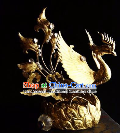 Chinese Ancient Tang Dynasty Court Queen Phoenix Coronet Traditional Hanfu Hair Accessories for Women