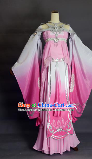 Chinese Ancient Cosplay Peri Pink Dress Traditional Hanfu Female Swordsman Costume for Women