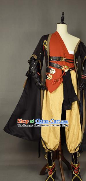 Chinese Ancient Cosplay Knight Beggar Clothing Traditional Hanfu Swordsman Costume for Men