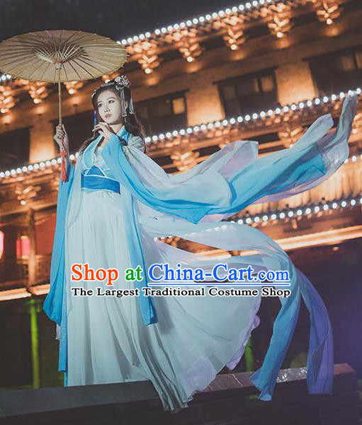 Chinese Traditional Cosplay Court Princess White Dress Custom Ancient Tang Dynasty Imperial Consort Costume for Women