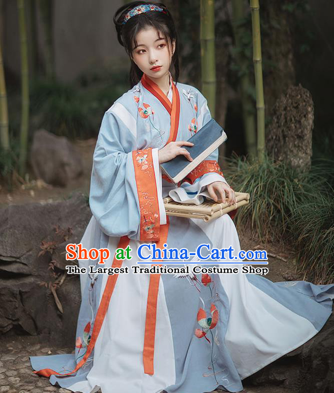 Ancinet Chinese Court Princess Hanfu Dress Traditional Jin Dynasty Imperial Consort Replica Costumes for Women