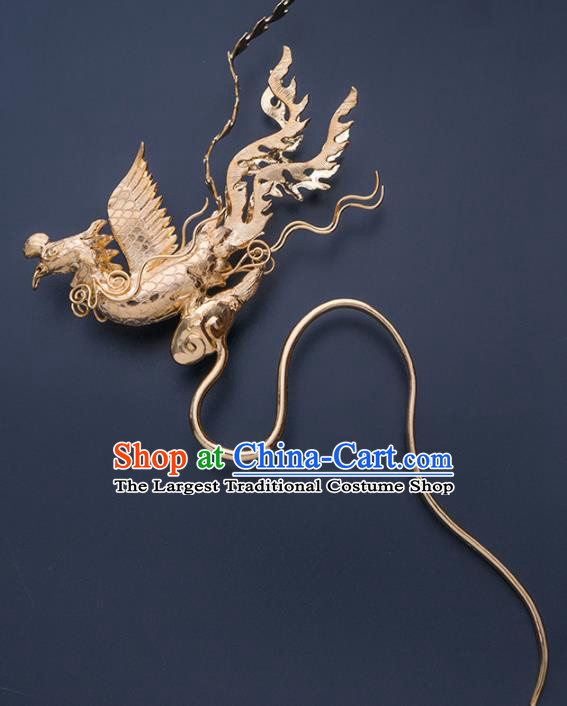 Ancient Chinese Ming Dynasty Phoenix Step Shake Hairpins Traditional Hanfu Court Hair Accessories for Women