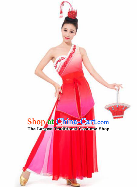 Chinese Spring Festival Gala Dance Red Dress Traditional Classical Dance Costume for Women