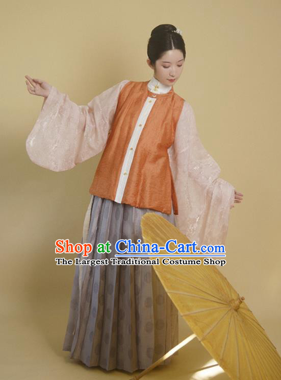 Traditional Chinese Ming Dynasty Noble Girl Hanfu Dress Ancient Drama Aristocratic Lady Replica Costumes for Women