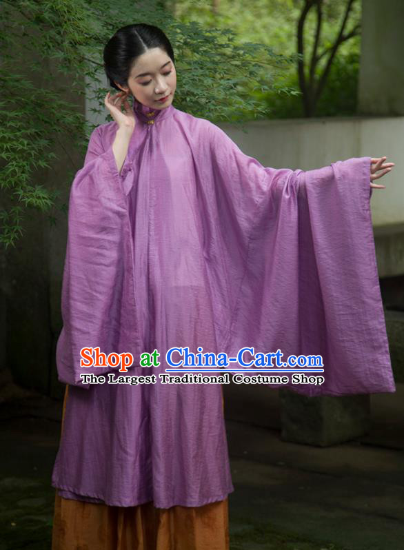 Traditional Chinese Ming Dynasty Palace Lady Purple Long Gown Ancient Drama Princess Replica Costumes for Women