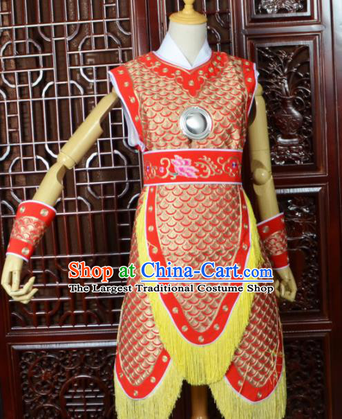 Chinese Traditional Beijing Opera Daomadan Red Armor Peking Opera Female Warriors Costumes for Women