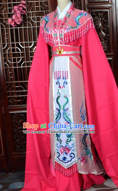 Chinese Traditional Beijing Opera Hua Tan Princess Rosy Dress Peking Opera Actress Costumes for Women