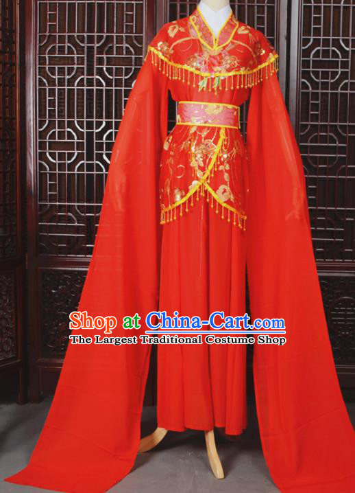 Chinese Traditional Beijing Opera Hua Dan Red Dress Peking Opera Diva Costumes for Women