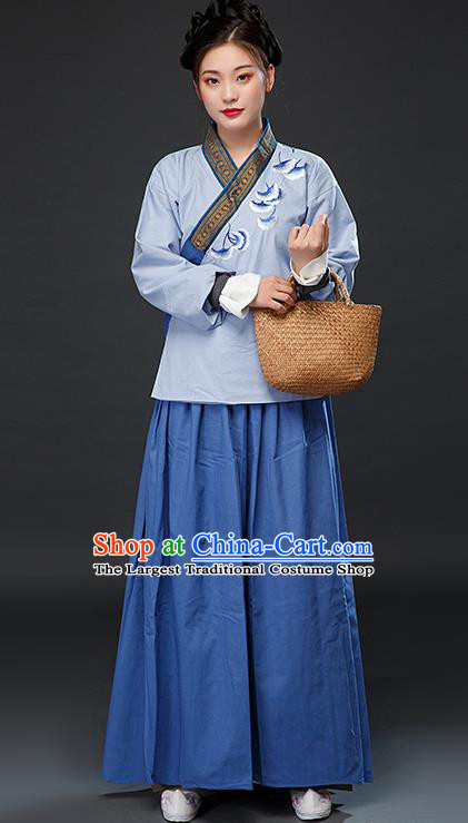 Traditional Chinese Ming Dynasty Housemaid Female Civilian Dress Ancient Drama Maidservant Costumes for Women