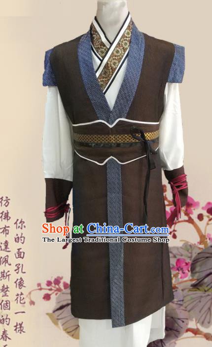 Chinese Ancient Han Dynasty Civilian Clothing Traditional Ancient Swordsman Costumes for Men