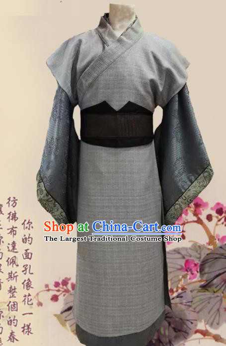 Chinese Ancient Han Dynasty Ministry Councillor Clothing Traditional Ancient Swordsman Costumes for Men