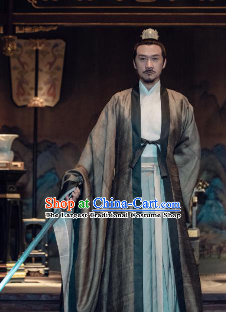 Traditional Chinese Song Dynasty Emperor Xiao Ruijian Clothing Ancient Drama Royal Nirvana Costume for Men