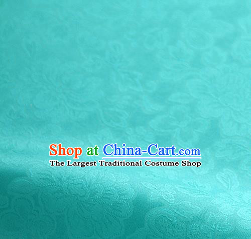 Traditional Korean Fashion Green Gauze Drapery Hanbok Material Asian Korea Classical Flowers Pattern Silk Fabric