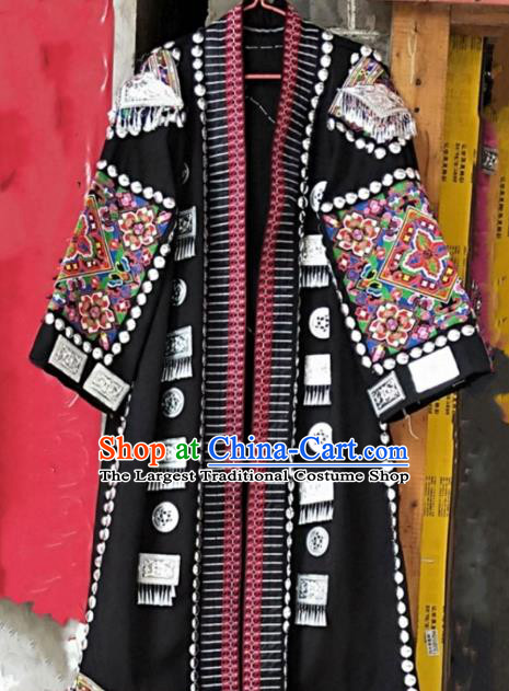 Chinese Dong Ethnic Costumes Quality Miao Nationality Clothing Men Embroidered Coat