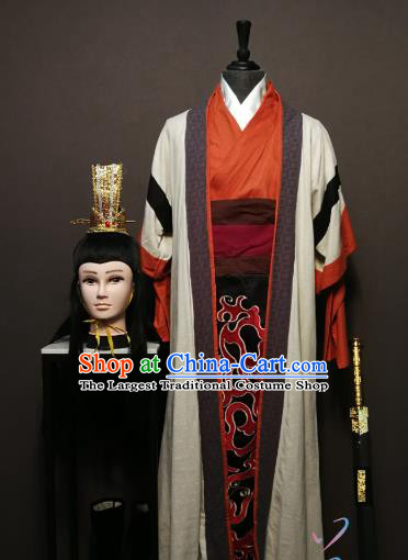 China Ancient Knight Clothing Drama State of Divinity Linghu Chong Song Dynasty Swordsman Costumes and Headwear