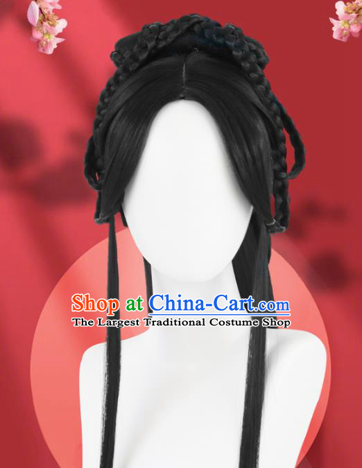 Chinese Jin Dynasty Court Women Wigs Quality Wigs China Best Chignon Wig Ancient Palace Princess Wig Sheath