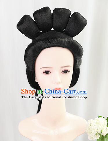 Chinese Cosplay Noble Woman Wigs Best Quality Wigs China Wig Chignon Ancient Ming Dynasty Countess Wig Sheath