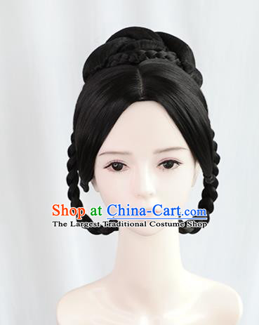 Chinese Song Dynasty Court Woman Wigs Best Quality Wigs China Cosplay Wig Chignon Ancient Princess Wig Sheath