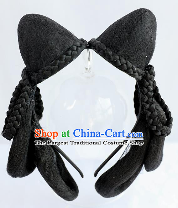 Chinese Song Dynasty Court Maid Wig Hairpiece Quality Wig Sheath China Ancient Cosplay Palace Lady Wigs Chignon Hair Clasp