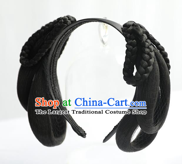 Chinese Jin Dynasty Palace Lady Wig Hairpiece Quality Wig Sheath China Ancient Cosplay Court Maid Wigs Chignon Hair Clasp