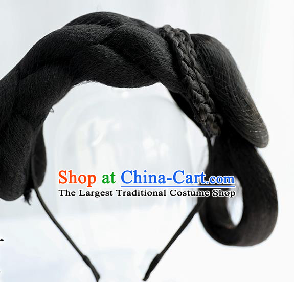 Chinese Ming Dynasty Noble Lady Wig Hairpiece Quality Wig Sheath China Ancient Cosplay Princess Wigs Chignon Hair Clasp